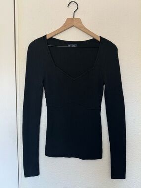 GAP Black Sweetheart Corset Sweater Size Medium